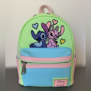 NWT Loungefly Disney Lilo & Stitch Angel & Stitch Pastel Mini Backpack